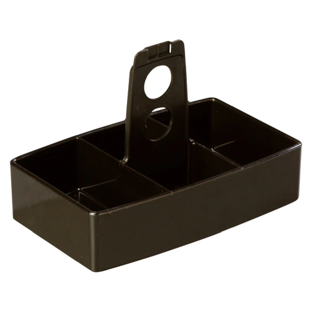 Carlisle 455103 6-1/2 Inch Plastic Merchandiser Caddy Black with Sign Clip