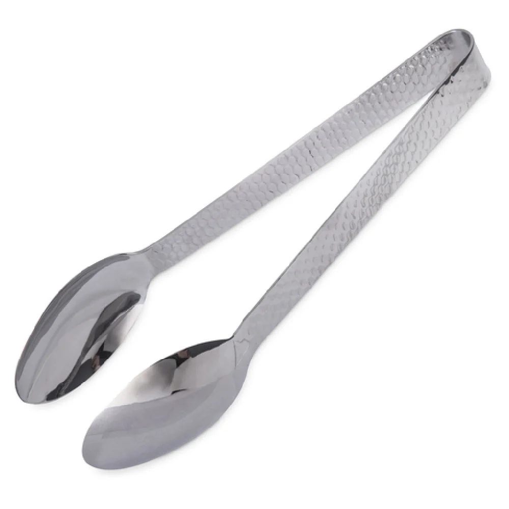 Carlisle 60210 10 Inch Terra Tongs Dishwasher Safe Stainless Steel Hammered Mirror Finish