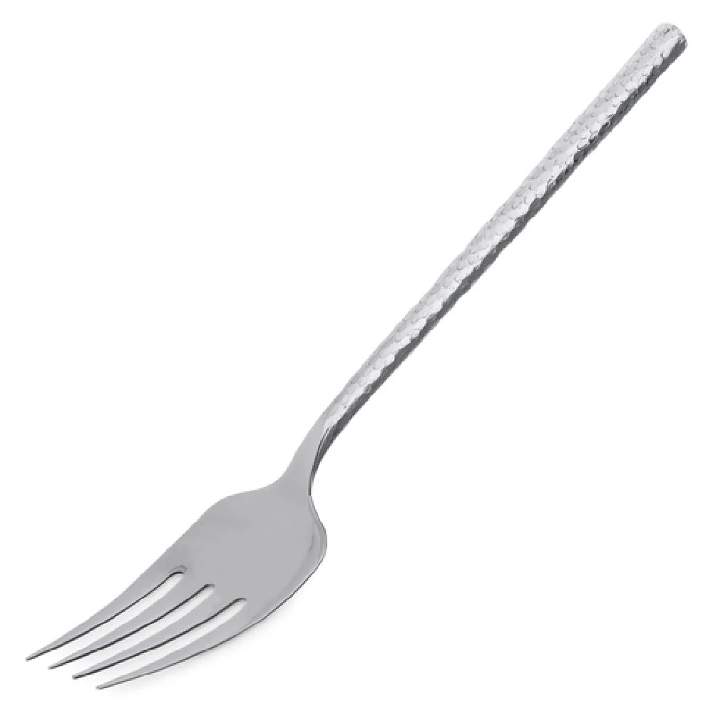 Carlisle 60202 12 Inch Slotted Stainless Steel Cold Meat Fork with Hammered Finish