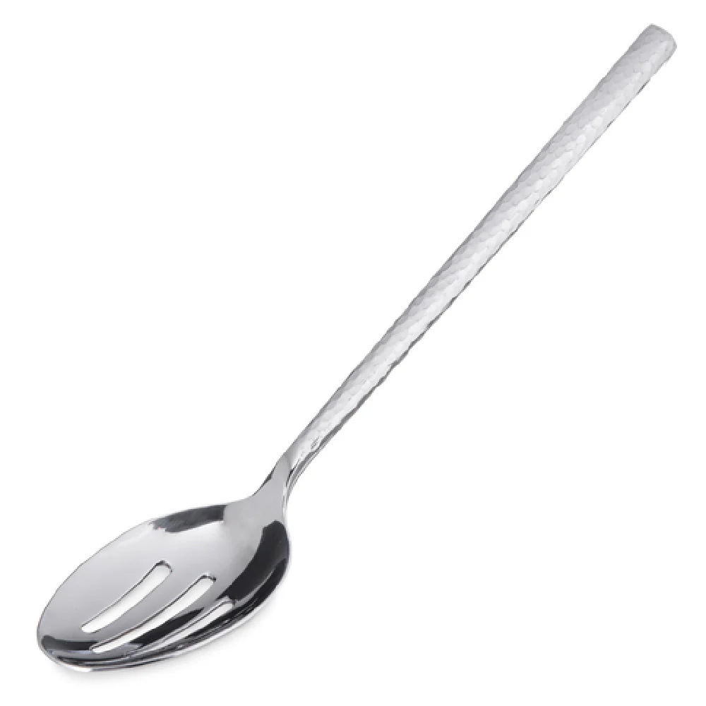 Carlisle 60201 12 Inch Slotted Serving Spoon with Hammered Mirror Finish