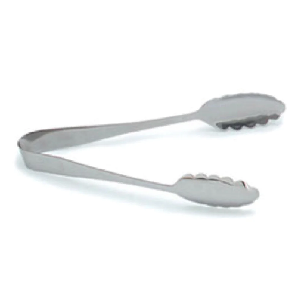 Carlisle 607683 10-1/2 Inch Scalloped Serving Tongs One-piece Stainless Steel