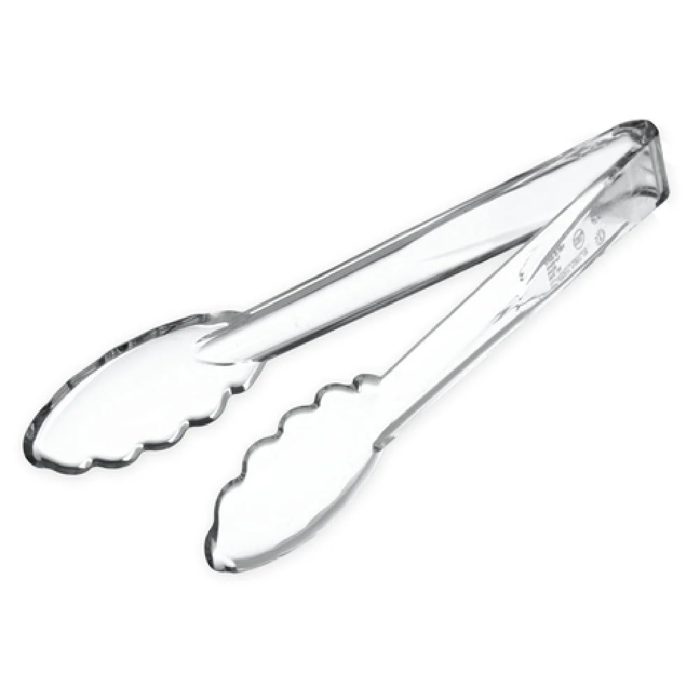 Carlisle 410907 9 Inch Utility Tongs One-piece Clear Polycarbonate