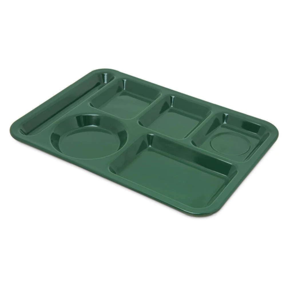 Carlisle 4398008 14 Inch Left-handed Tray Melamine Green Six Sections