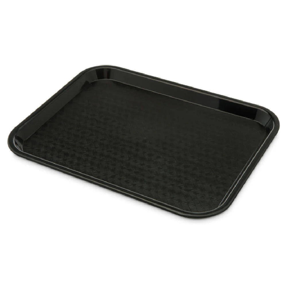 Carlisle CT101403 10 Inch Black Rectangular Cafeteria Tray Polypropylene with Drying lugs