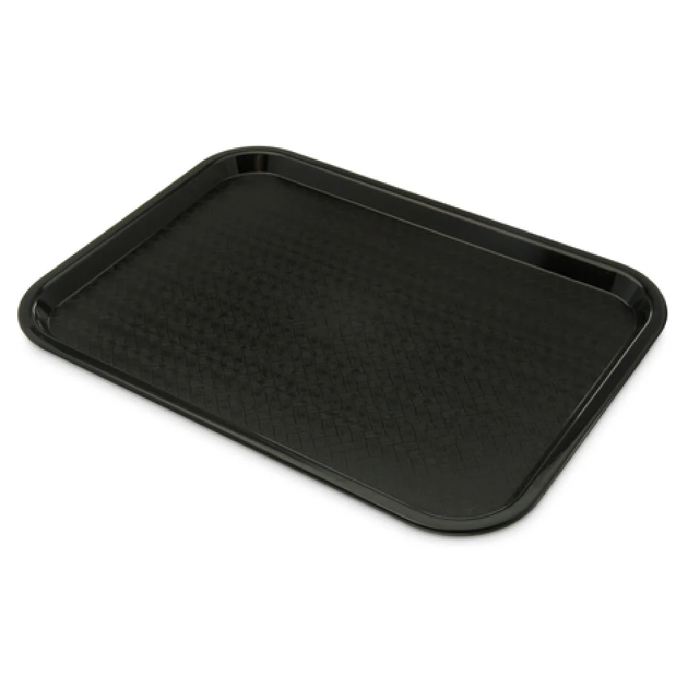 Carlisle CT121603 12 Inch Black Cafeteria Tray with Drying and Stacking Lugs