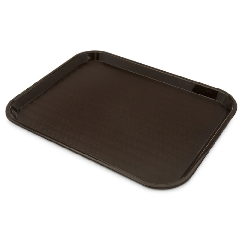 Carlisle CT141869 17-7/8 Inch Width Rectangular Café Tray Polypropylene Brown with Drying Lugs
