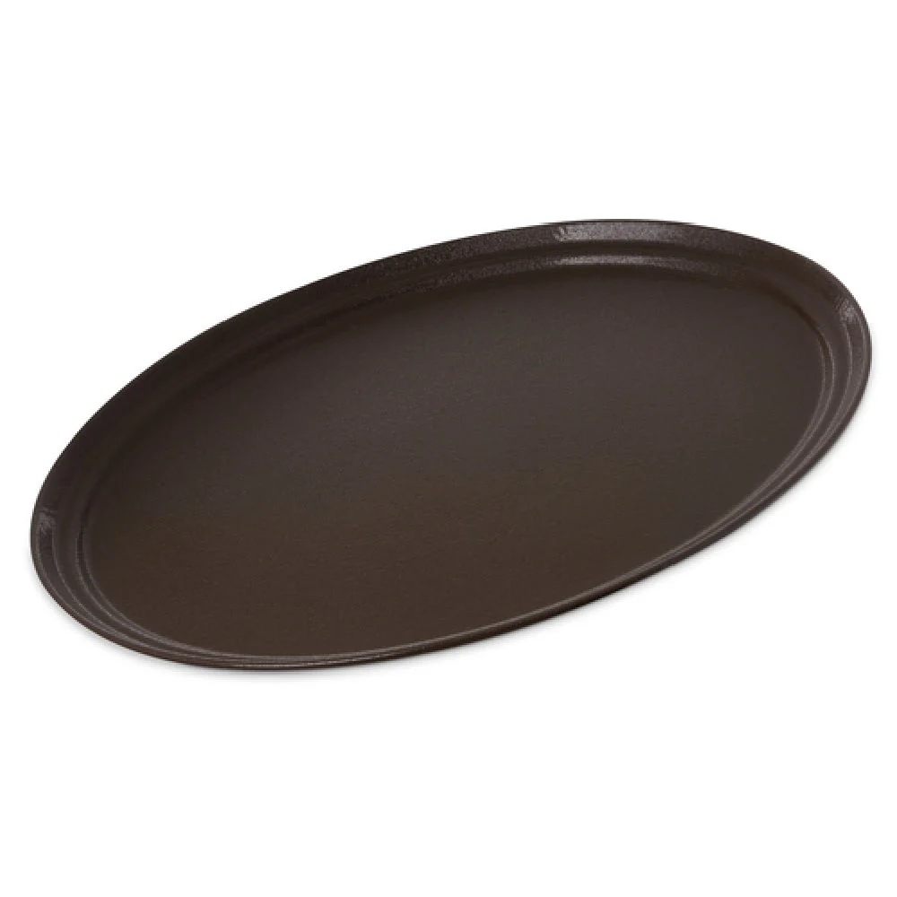 Carlisle 31" Griptite™ Oval Serving Tray - Brown Non-Skid