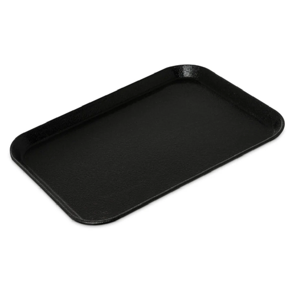 Carlisle 1826GR2Q004 25 Inch Rectangular Serving Tray with Non-Skid Surface Fiberglass Black
