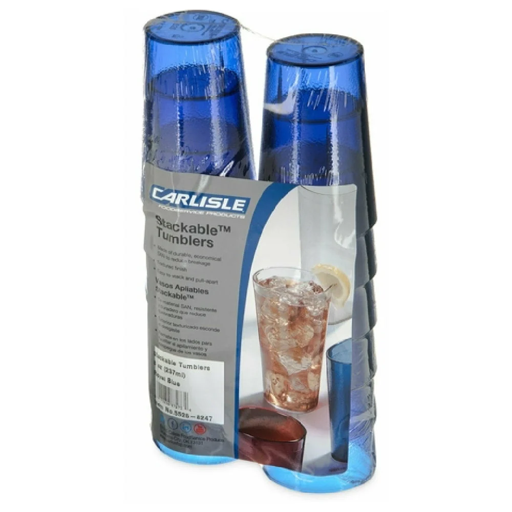 Carlisle 5220-8247 20 Oz Tumbler Textured SAN BPA Free Blue Dishwasher Safe