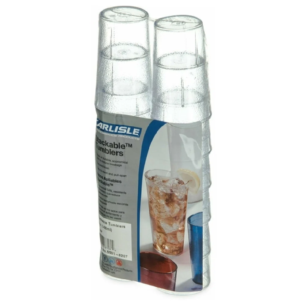 Carlisle 5526-8207 8 Oz Stackable Tumbler Clear SAN BPA Free Dishwasher Safe