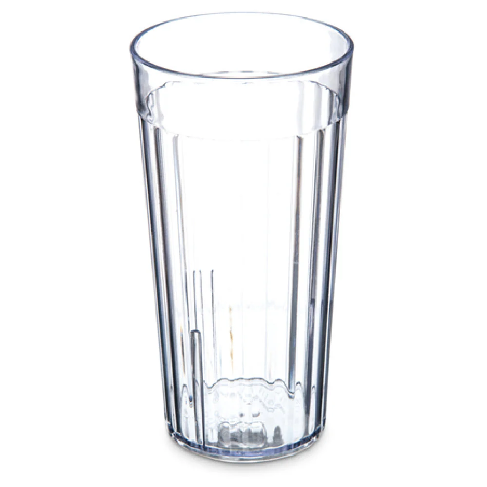 Carlisle 111607 16 Oz Fluted Tumbler SAN Clear Stackable Durable Plastic