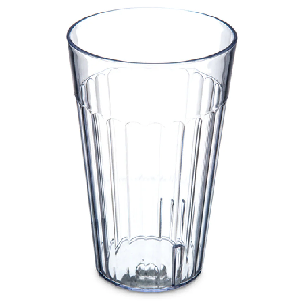 Carlisle 013207 32 Oz Clear Fluted Tumbler SAN Plastic Dishwasher Safe