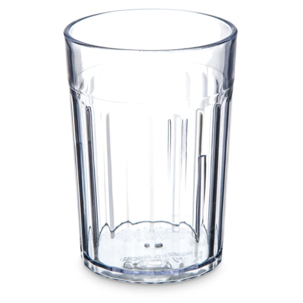 Carlisle 110807 8 Oz Fluted Tumbler Plastic Clear Dishwasher Safe and Recyclable