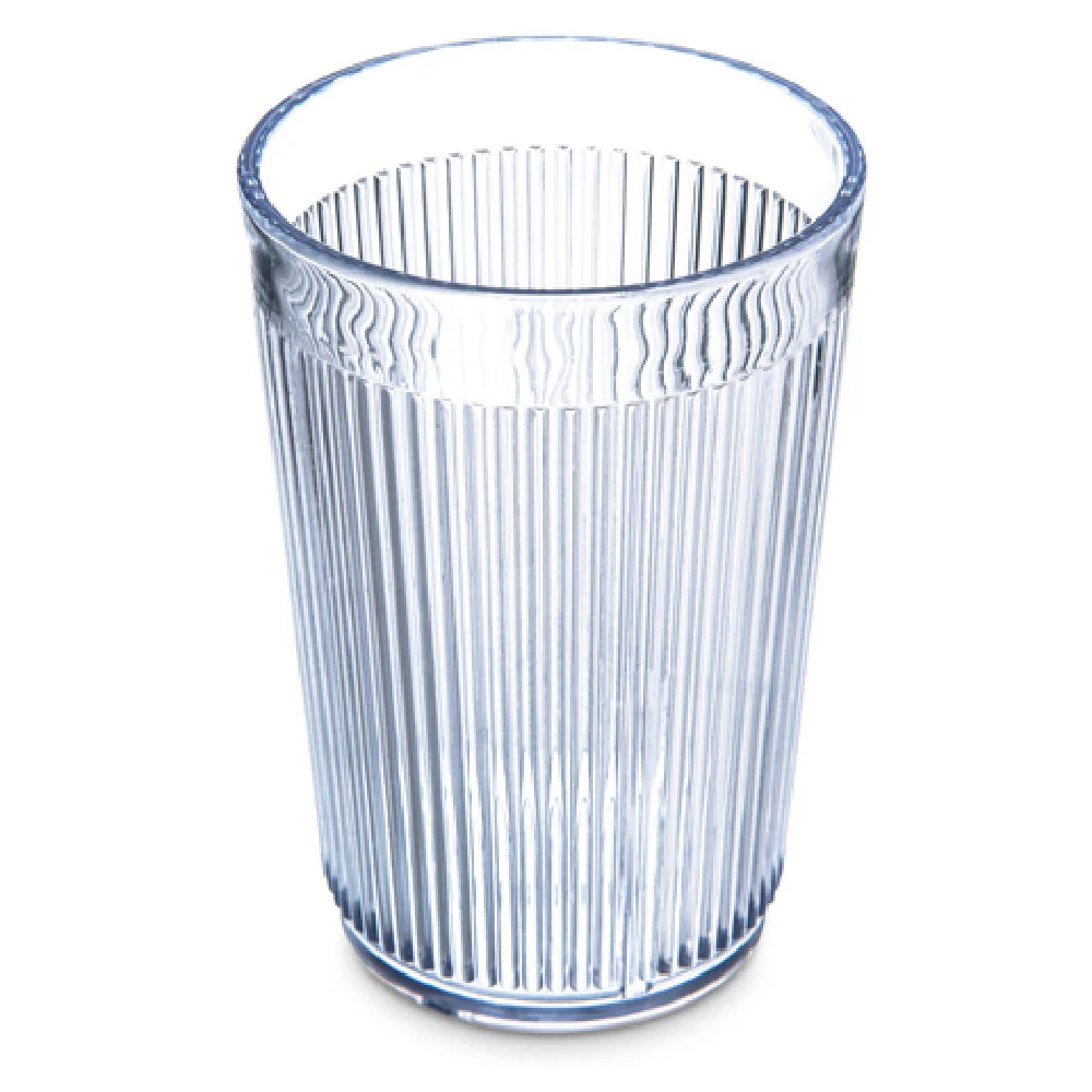 Carlisle 400807 8 Oz Plastic Tumbler Clear Ribbed Durable Dishwasher Safe