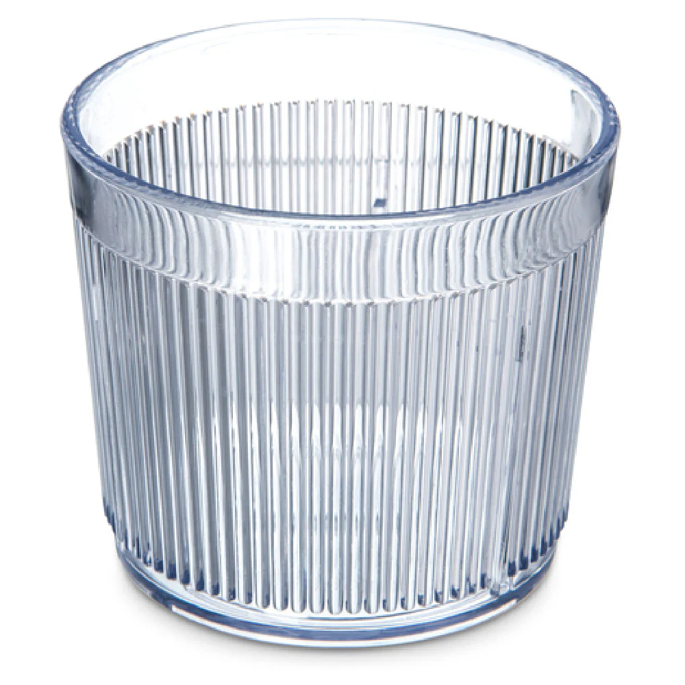 Carlisle 402907 9 Oz Ribbed Stackable Tumbler Clear SAN Plastic Dishwasher Safe