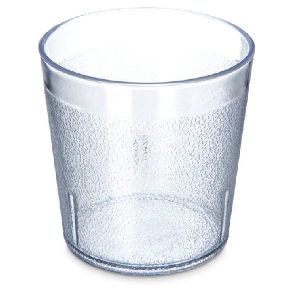 Carlisle 552907 9 Oz Stackable Old Fashioned Tumbler Textured Clear SAN