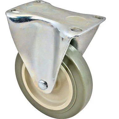 Caster, Plate, 4", Rgd, Gry 15/16