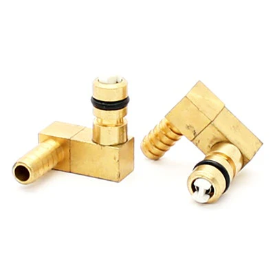 CO2 Fitting 1/4" Barb Brass Offset Elbow Right for Flojet 5000 and G Pumps