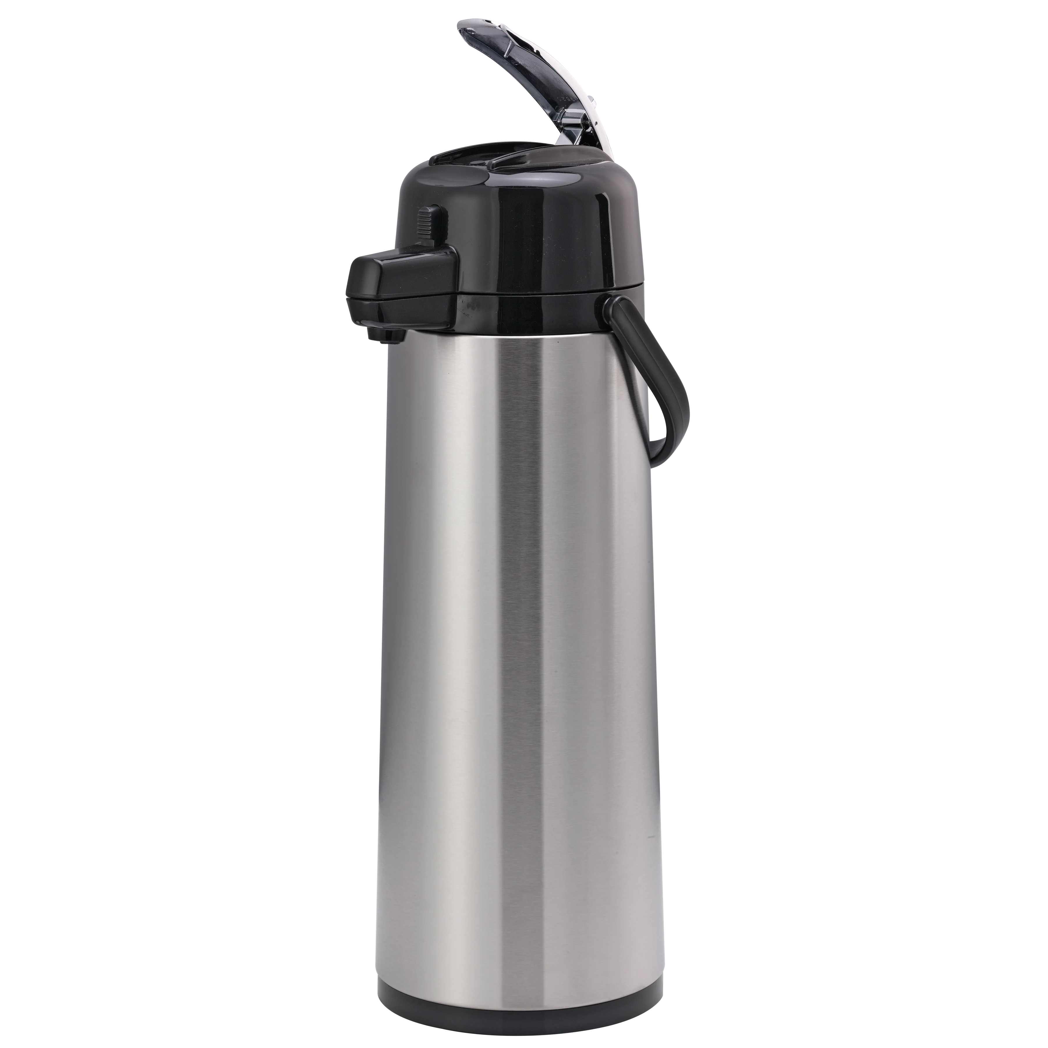 Eco-Air® 3-Liter Glass Vacuum Insulated Lever Lid Airpot in Brushed Stainless and Black