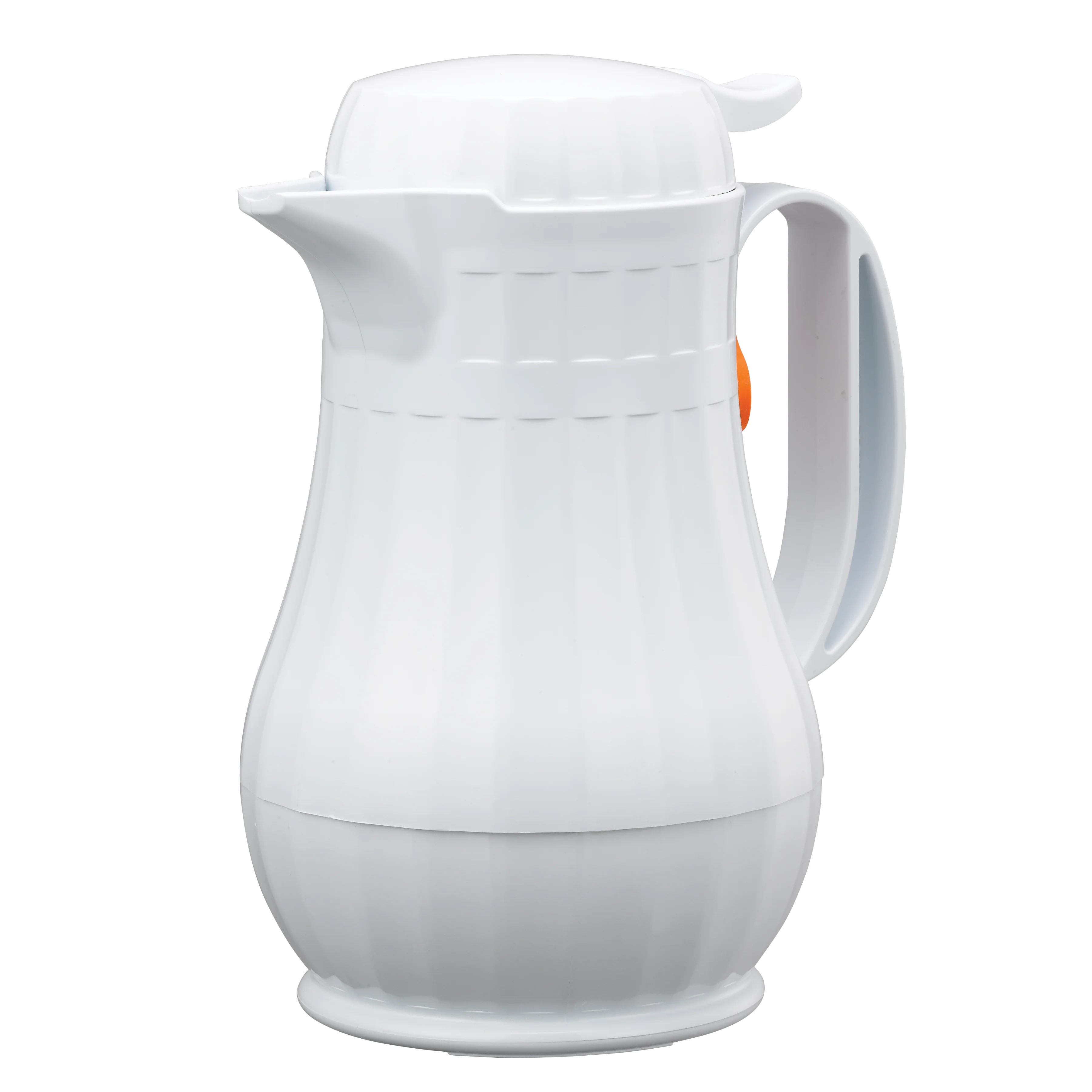 Eco-Serv™ Carafe 0.6-Liter Foam Lined Plastic Server with Push Button Lid in White