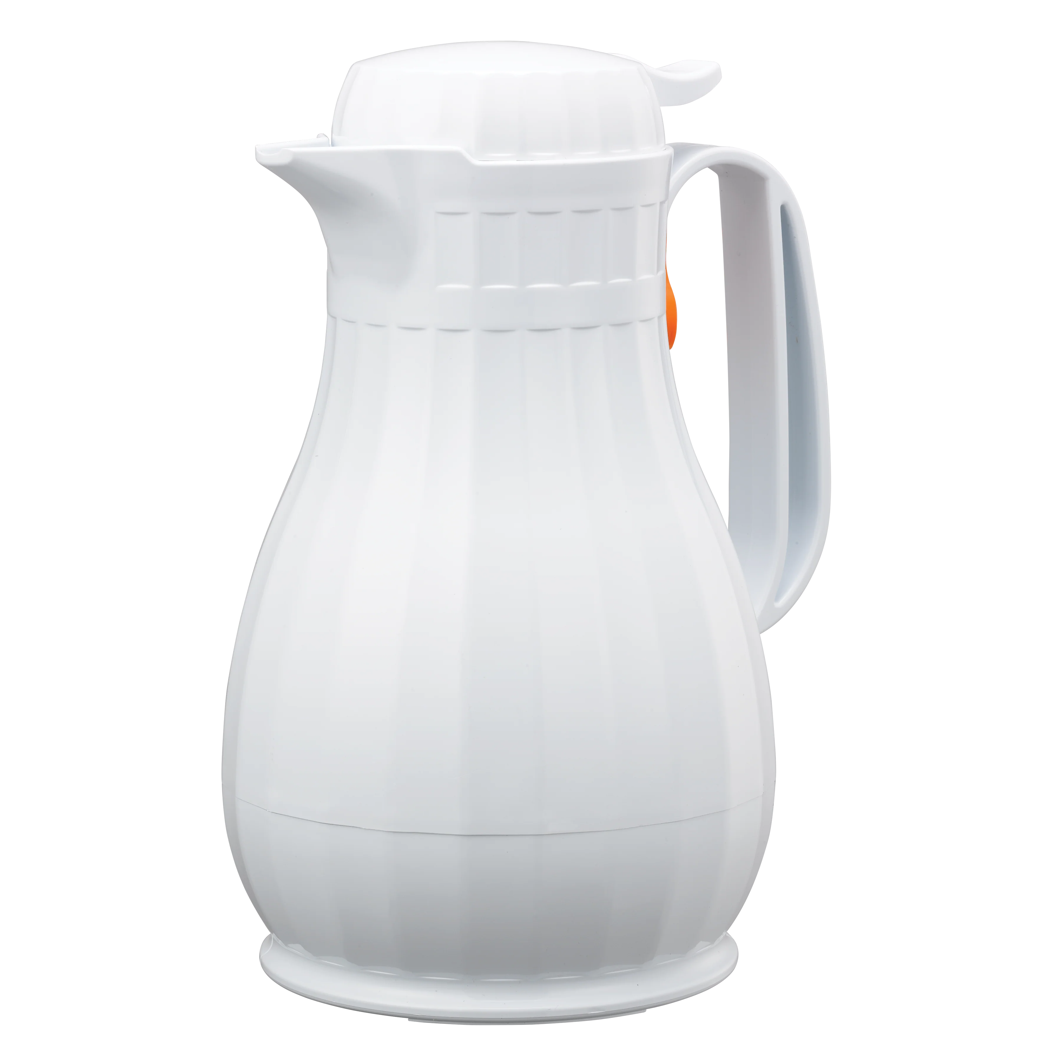 Eco-Serv™ Carafe 1.3-Liter Foam Lined Plastic Server with Push Button Lid in White