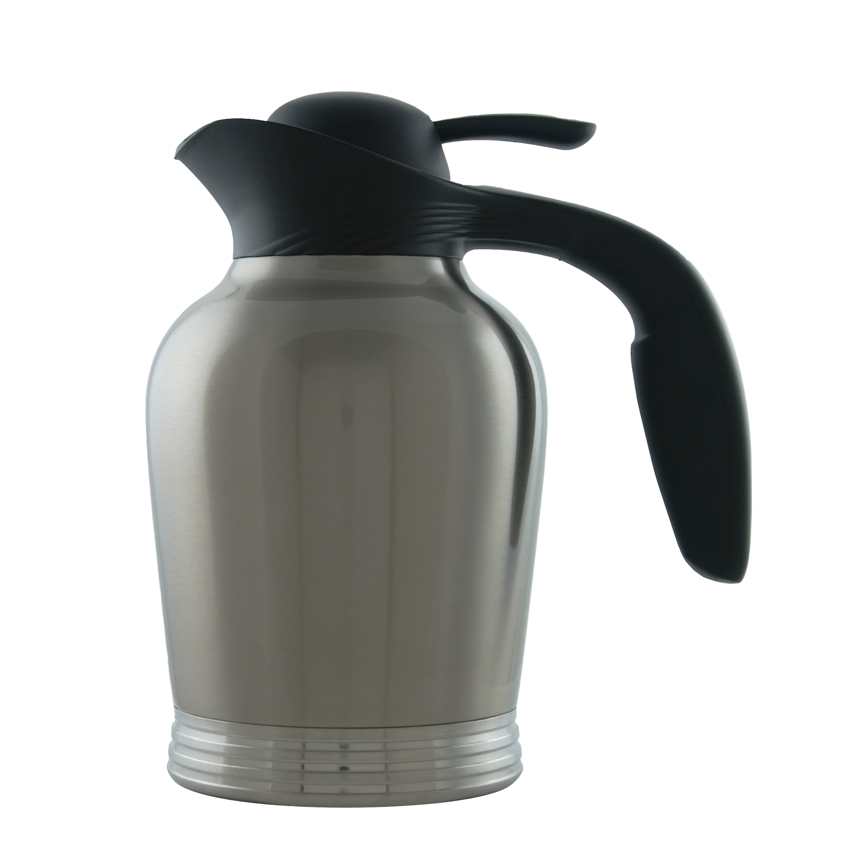 ErgoServ® 1-Liter Stainless Vacuum Insulated Carafe with Push Button Lid in Brushed Stainless and Black