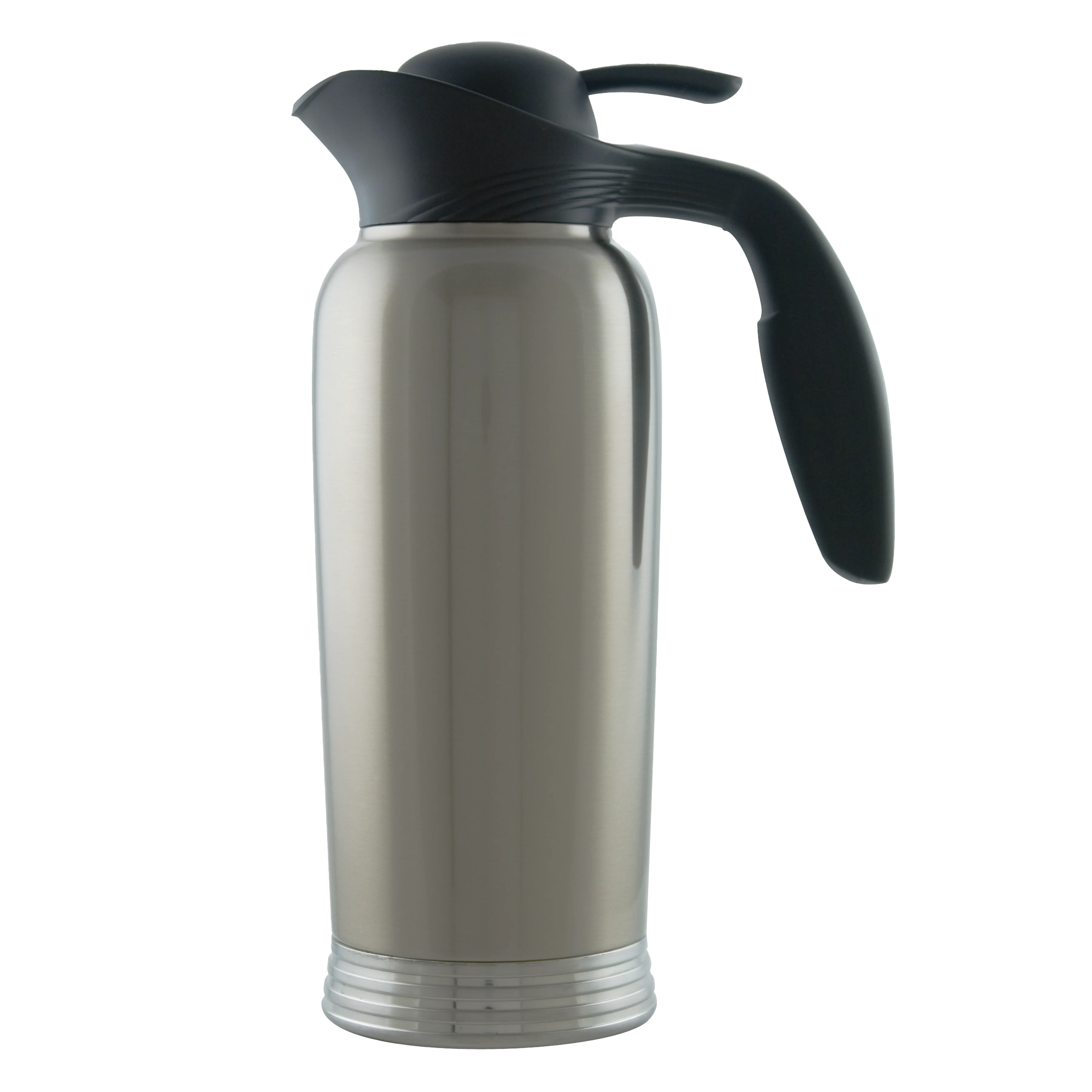 ErgoServ® 1-Liter Stainless Vacuum Insulated Creamer with Push Button Lid + ID Socks in Stainless and Black