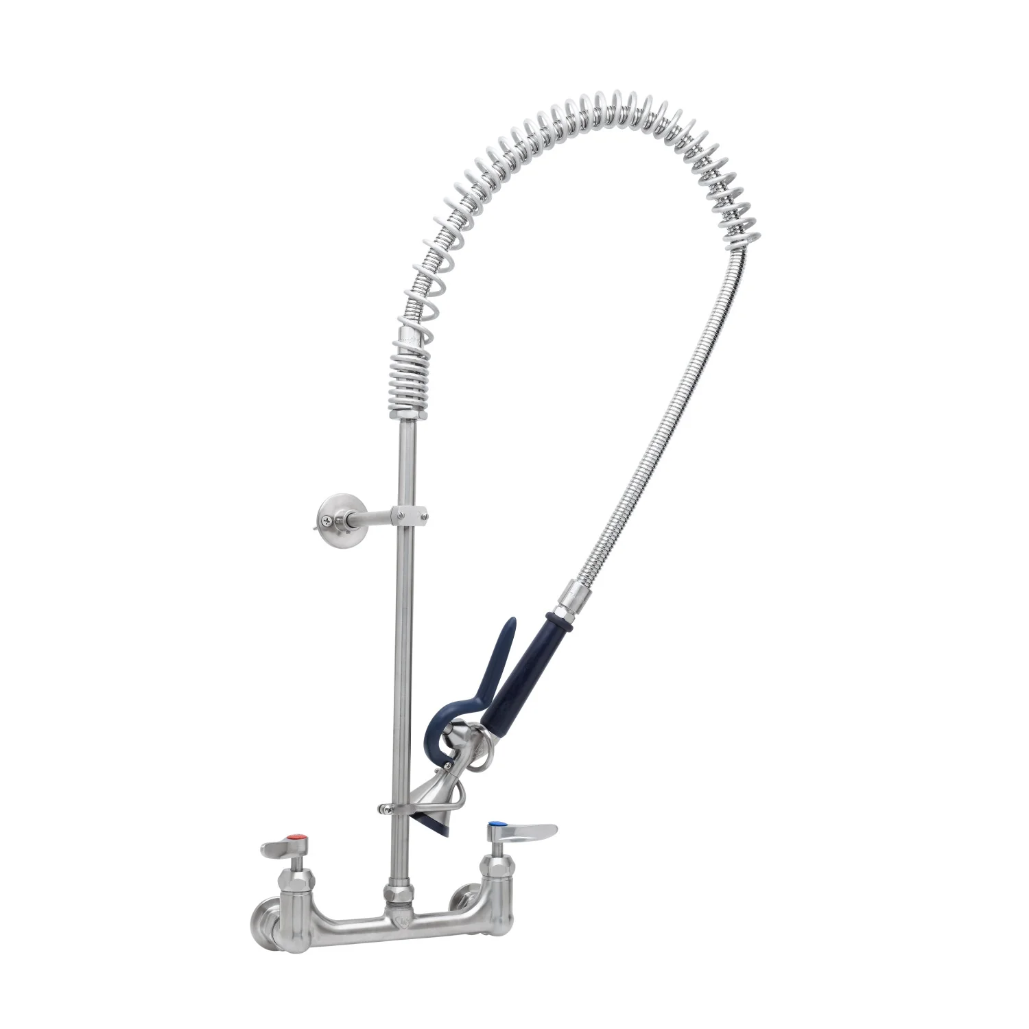 T&S Brass S-0133-CR-BY 8" Wall Mount EverSteel Pre-Rinse Unit - S-0107-Y Spray Valve & Cerama
