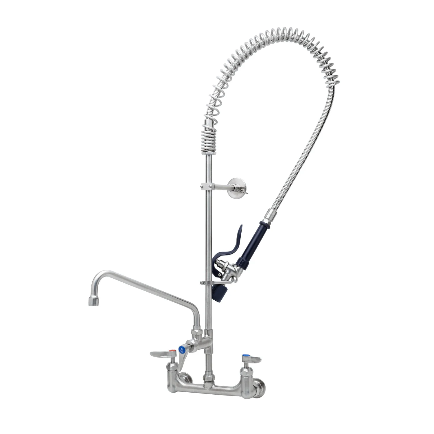 T&S Brass S-0133-12-CR-BJ 8" Wall Mount EverSteel Pre-Rinse Unit - 12" Nozzle & S-0107-J 1.07 GPM Valve