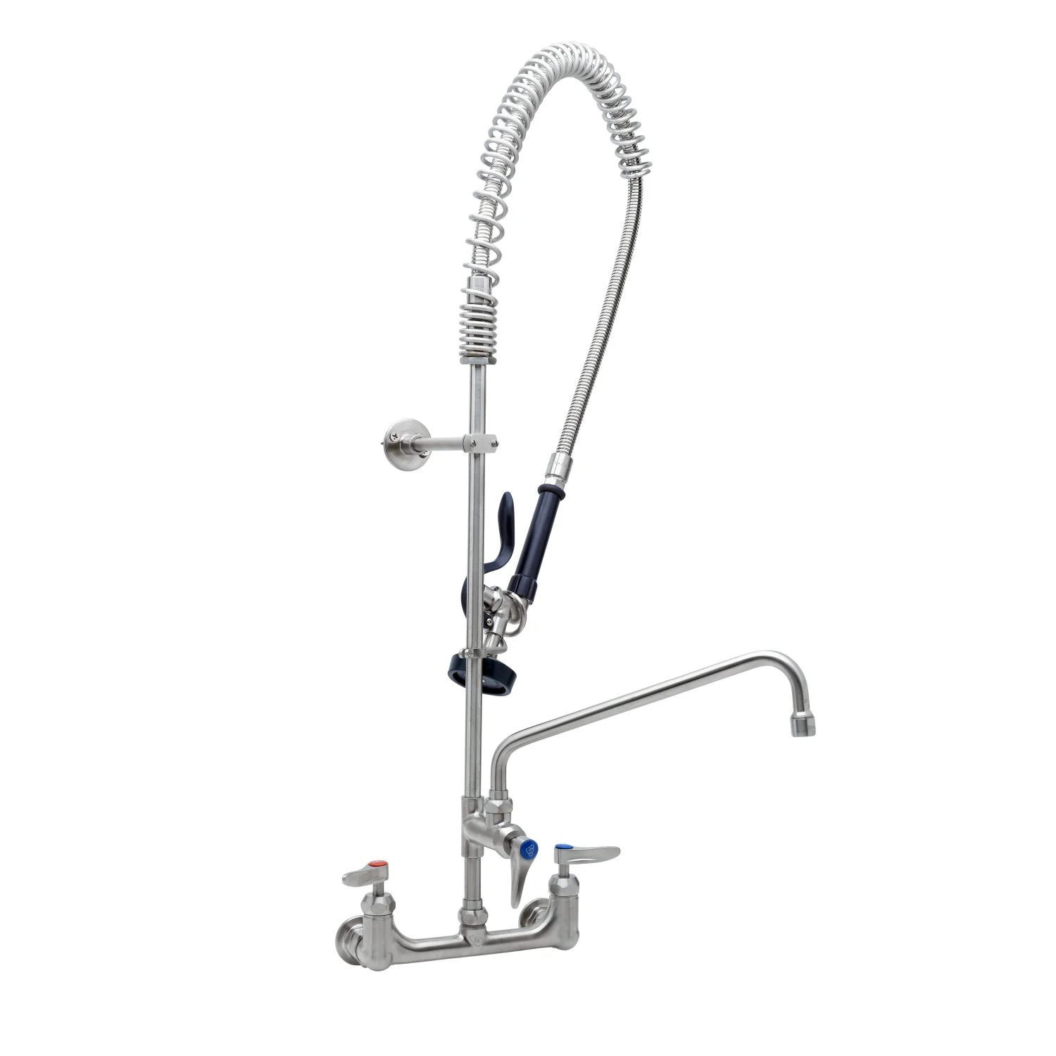 T&S Brass S-0133-12-CR-B 12" Swing Nozzle EverSteel Wall Mount Pre-Rinse Unit - 1.15 GPM Spray Valve & Cerama Cartridges