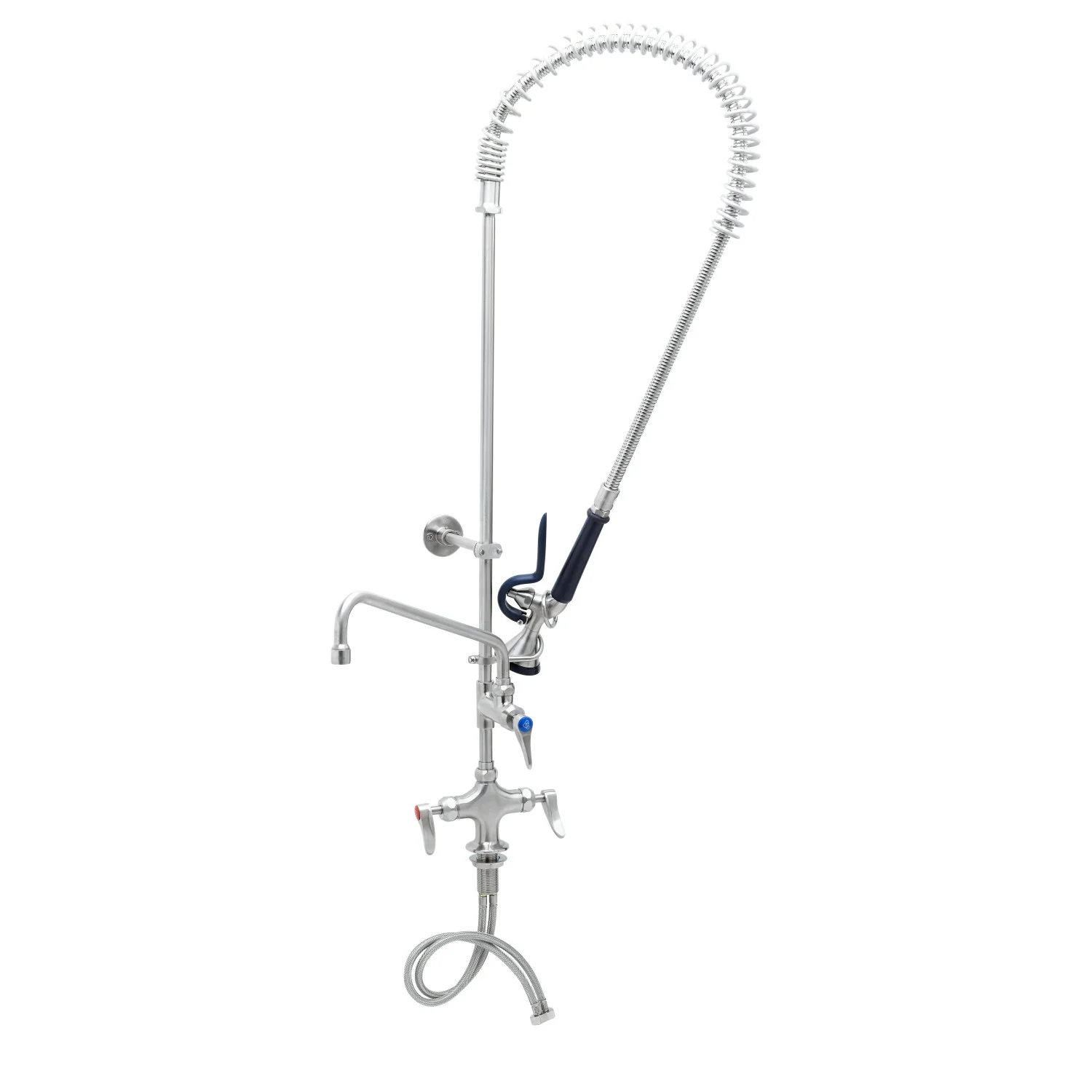 T&S Brass S-0113-12-CR-BY 12" Swing Nozzle EverSteel Single Hole Pre-Rinse - S-0107-Y Valve & Cerama