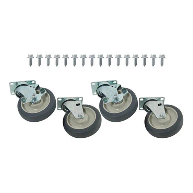 Extra Heavy Duty Swivel Plate Caster Set with 5 in Wheels