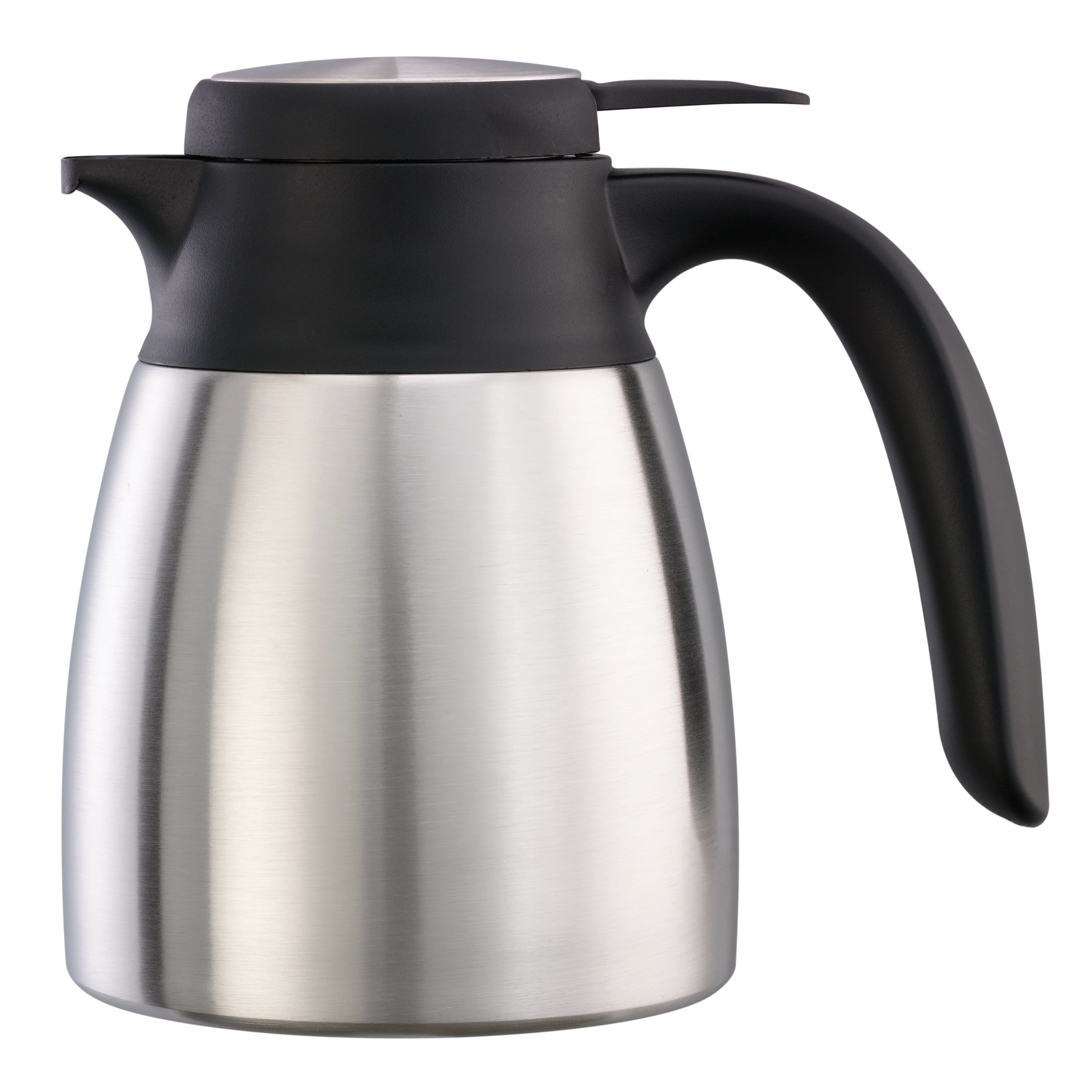 Flow Control 0.6-Liter Vacuum Insulated Carafe in Brushed Stainless and Black
