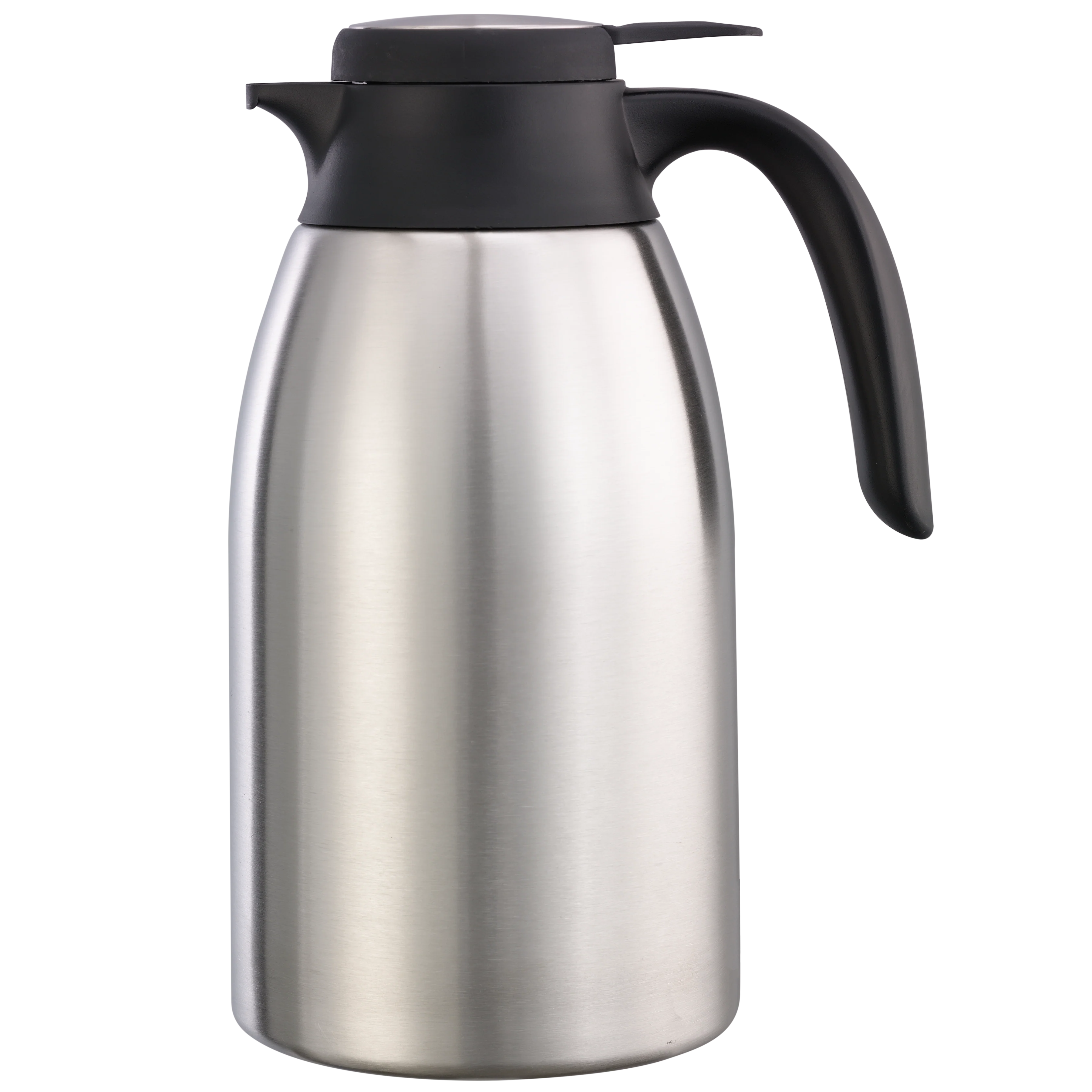 Flow Control 1.6-Liter Vacuum Insulated Carafe in Brushed Stainless and Black