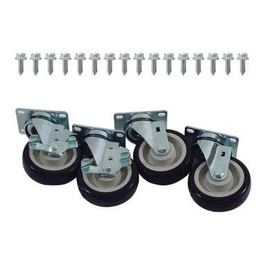 Heavy Duty Swivel Plate Caster Set with  4 in Wheels