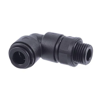John Guest Black Acetal Swivel Elbow 8mm Tube OD x 3/8" BSPP