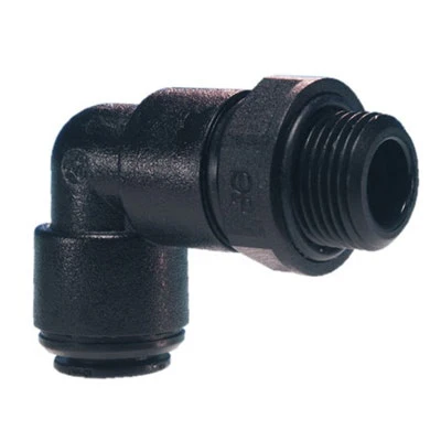 John Guest Black Acetal Swivel Elbow 8mm Tube OD x 3/8" BSPT