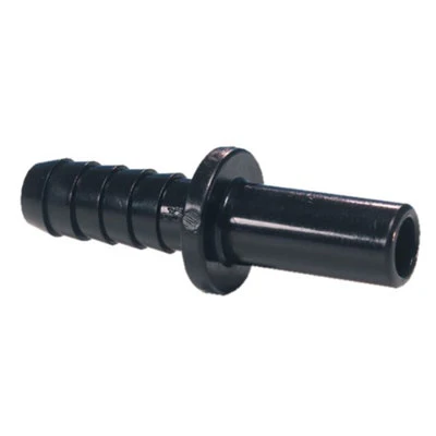 John Guest Black Acetal Tube to Hose Stem 8mm Stem OD x 6mm Hose ID