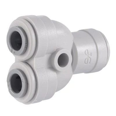 John Guest Gray Acetal 2-Way Divider 1/4" Tube OD