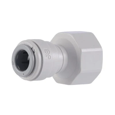 John Guest Gray Acetal Female Connector 3/8" Tube OD x 1/2" BSPP Cone