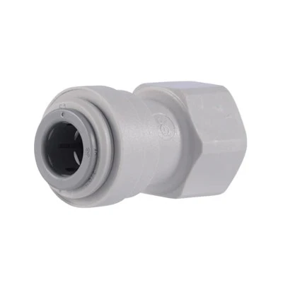 John Guest Gray Acetal Female Connector 3/8" Tube OD x 5/8" BSPP Flat