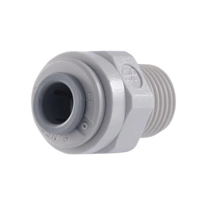 John Guest Gray Acetal Male Connector 3/8" Tube OD x 3/8" BSPT