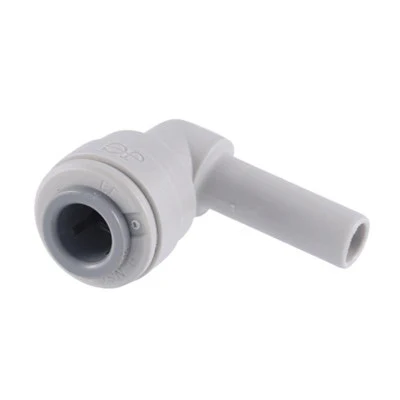 John Guest Gray Acetal Plug In Elbow 1/4" Stem OD x 1/4" Tube OD