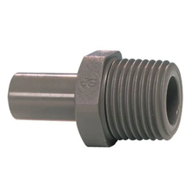 John Guest Gray Acetal Stem Adapter 1/2" Stem OD x 3/8" BSPT