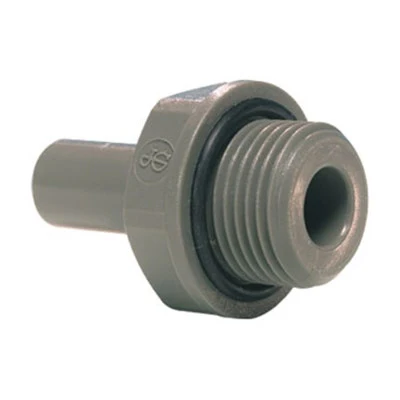 John Guest Gray Acetal Stem Adapter 3/8" Stem OD x 3/8" BSPP