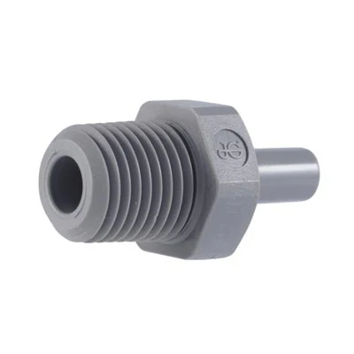 John Guest Gray Acetal Stem Adapter 3/8" Stem OD x 3/8" NPTF