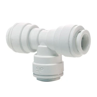 John Guest Reducing Tee - 3/8" x 3/8" x 1/4" White Polypropylene