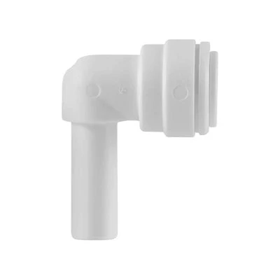 John Guest White Acetal Plug In Elbow 3/8" Stem - 1/4" Tube