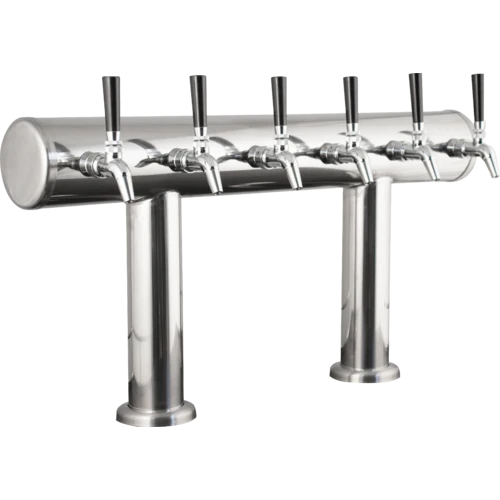 KOMOS® Double-Wide Kegerator | Stainless Double T Bar Tower - 6 Tap | Fan Cooled Stainless Tower | Digital Thermostat | Casters | Regulator | Fits 2 Half Barrel Kegs or 8 Corny Kegs - Image 3