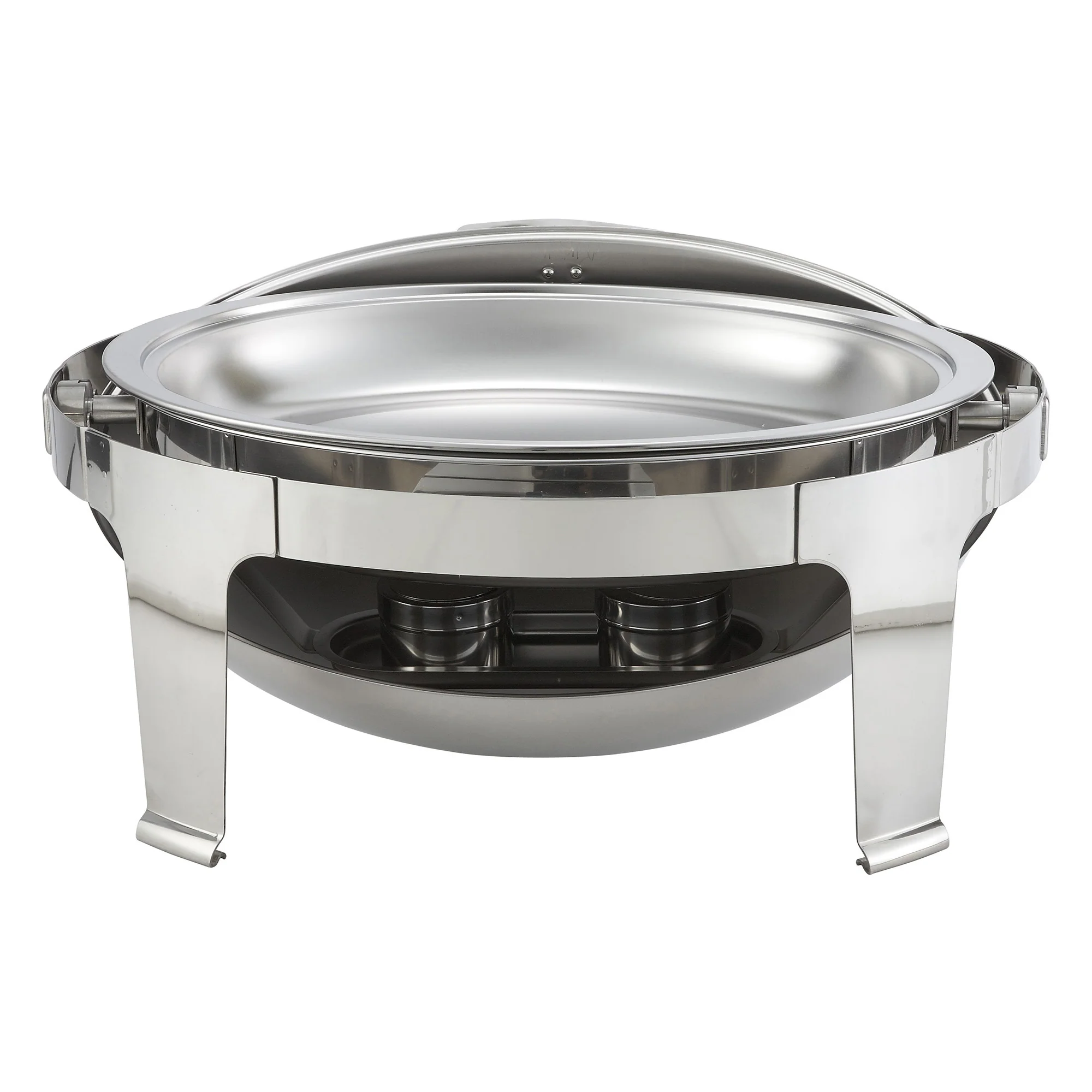 Winco 603 8 Quarts Stainless Steel Roll Top Oval Chafing Dish with Pans - Image 4